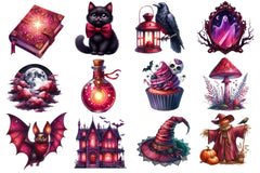 Burgundy & Halloween Clipart Bundle 89 - CraftNest - Digital Crafting and Art