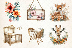 Boho Nursery Baby Clipart Bundle 2 - CraftNest - Digital Crafting and Art