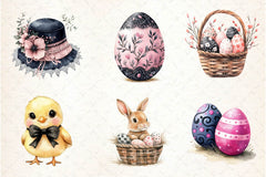 Black & Pink Easter Clipart Bundle 2 - CraftNest - Digital Crafting and Art