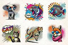 Pop Art Animals Clipart Bundle - CraftNest - Digital Crafting and Art