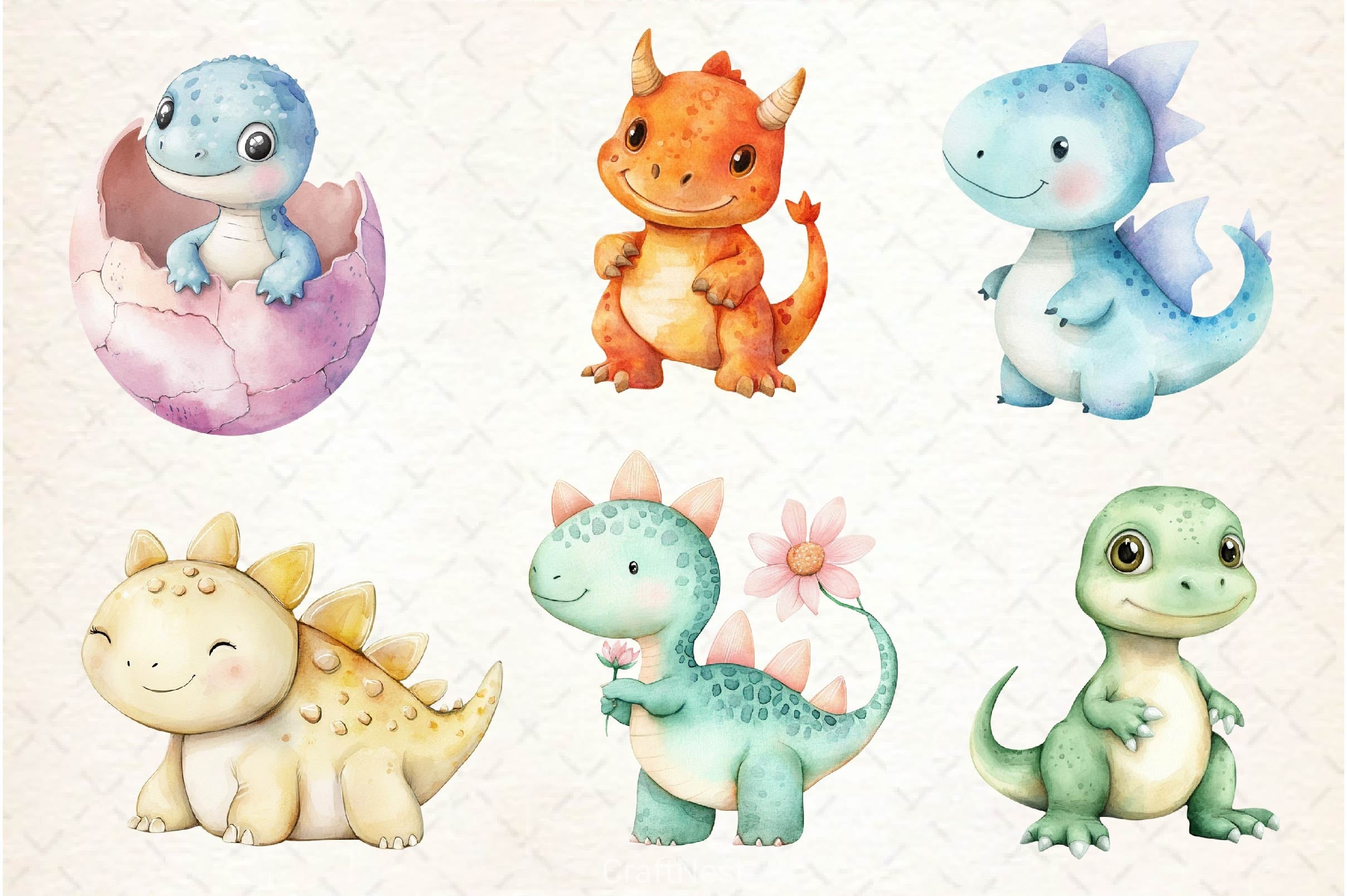 Dinosaurs Clipart Bundle - CraftNest - Digital Crafting and Art