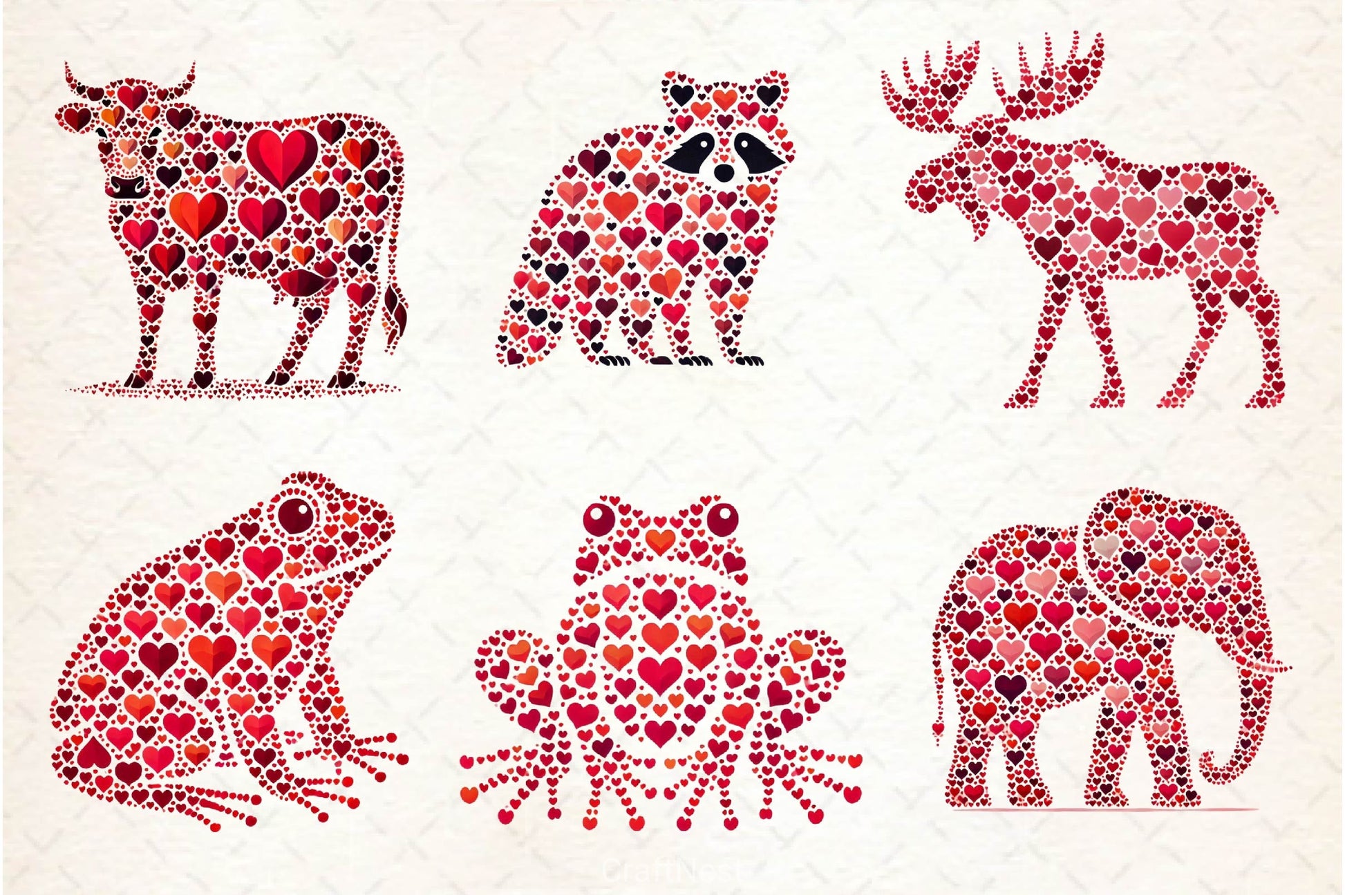 Valentines Day Animals Heart Clipart Bundle - CraftNest - Digital Crafting and Art