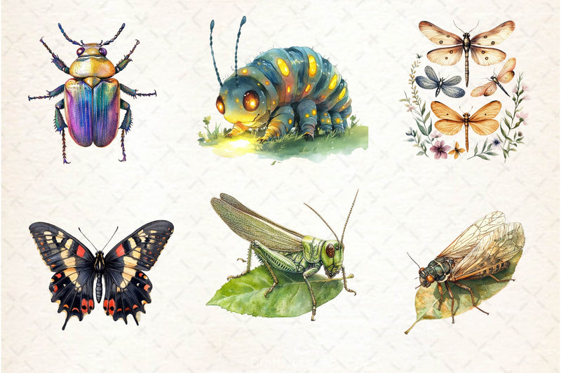 Vintage Spring Insect Clipart Bundle 5 - CraftNest - Digital Crafting and Art