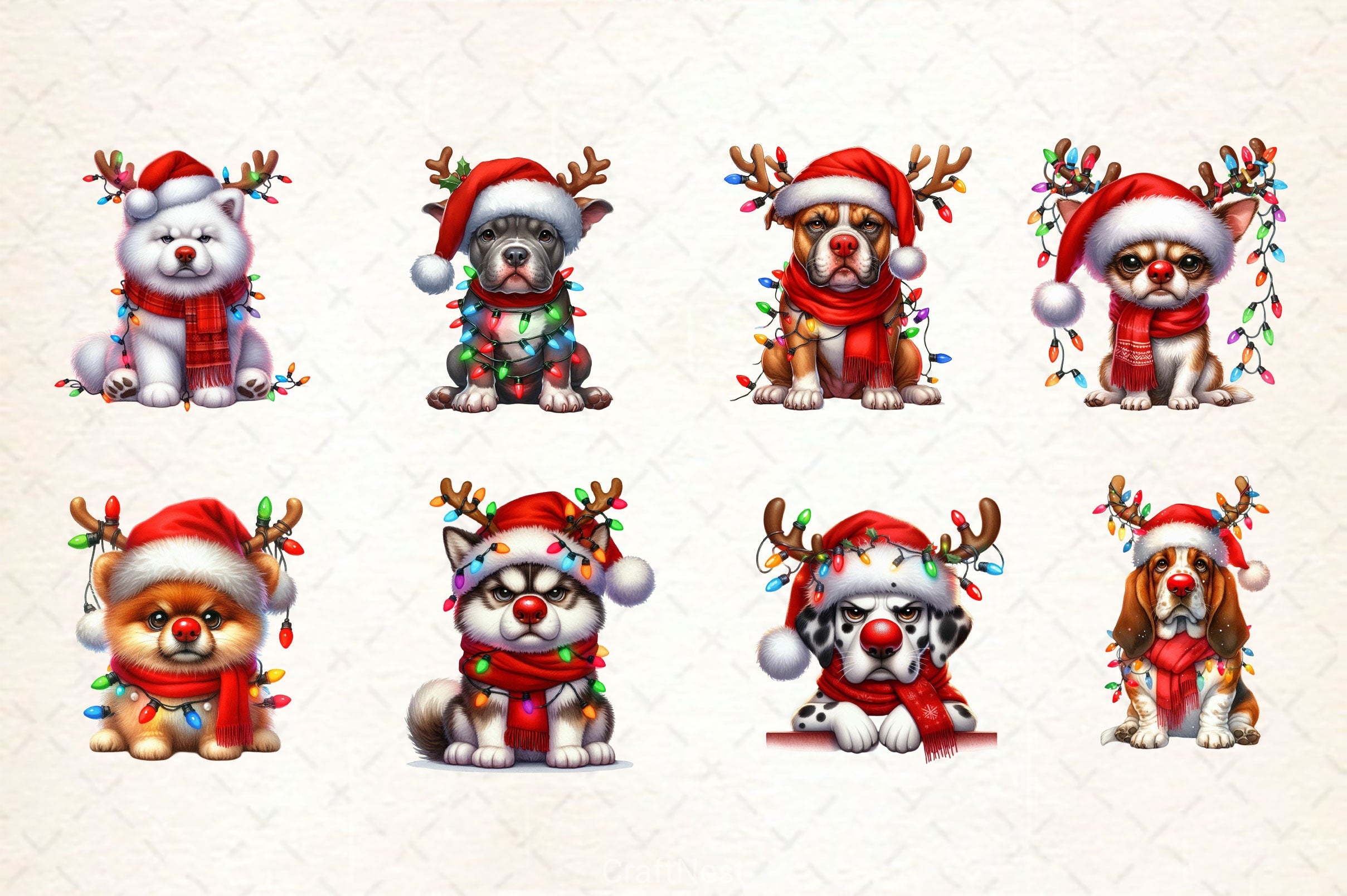 Christmas Dogs Clipart Bundle 2 - CraftNest - Digital Crafting and Art