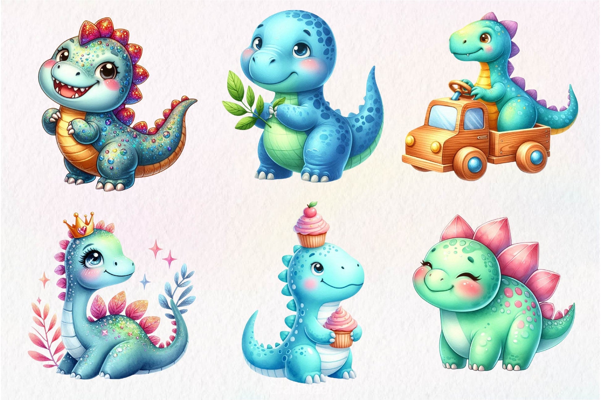 Cute Dinosaurs Clipart Bundle 3 - CraftNest - Digital Crafting and Art