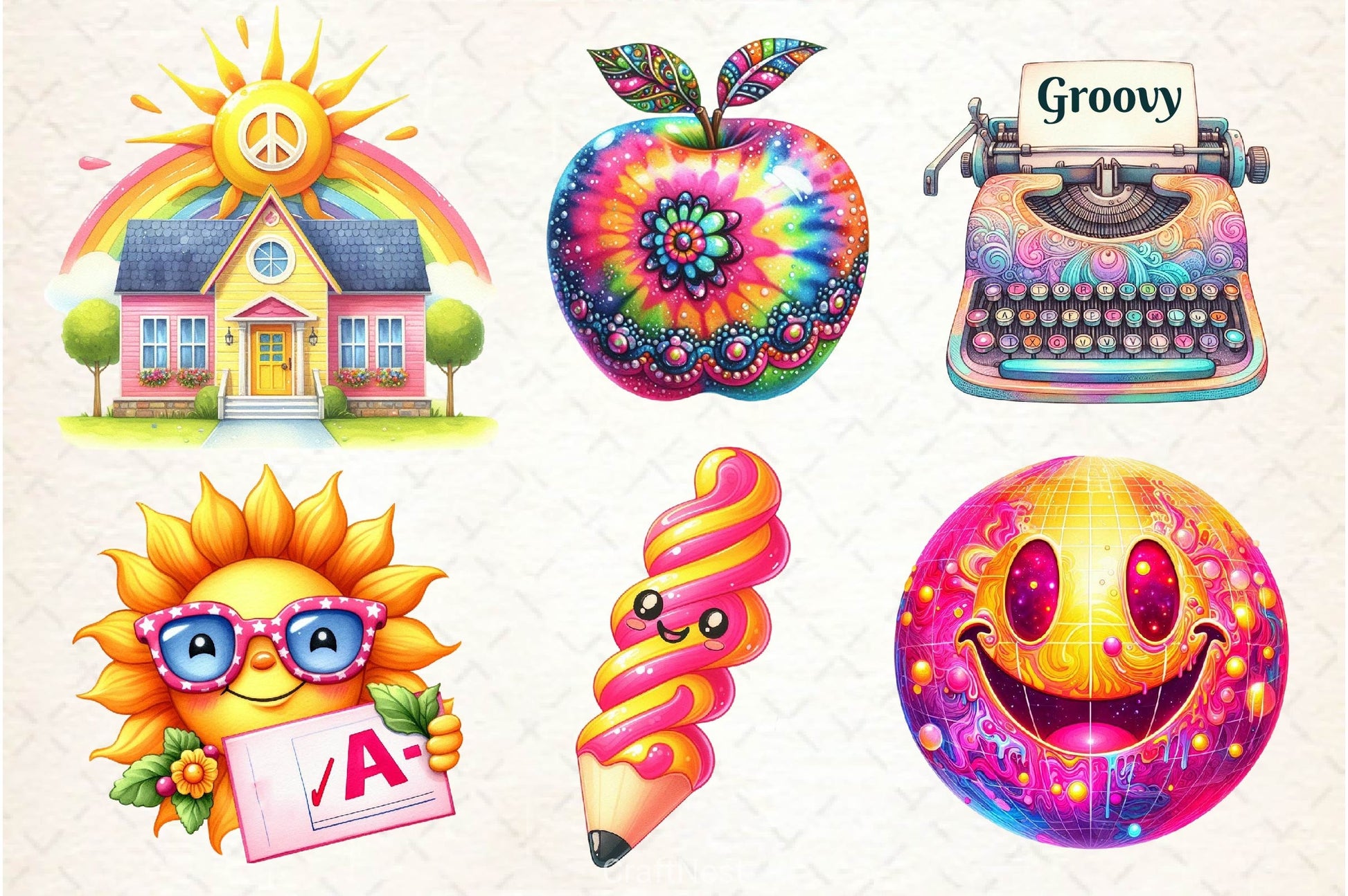 Groovy School Clipart Bundle 2 - CraftNest - Digital Crafting and Art