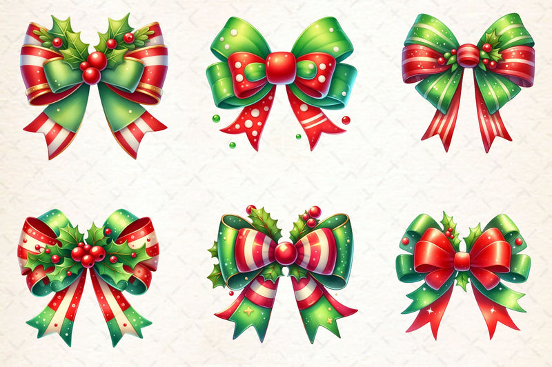 Christmas Bow Clipart Bundle 5 - CraftNest - Digital Crafting and Art