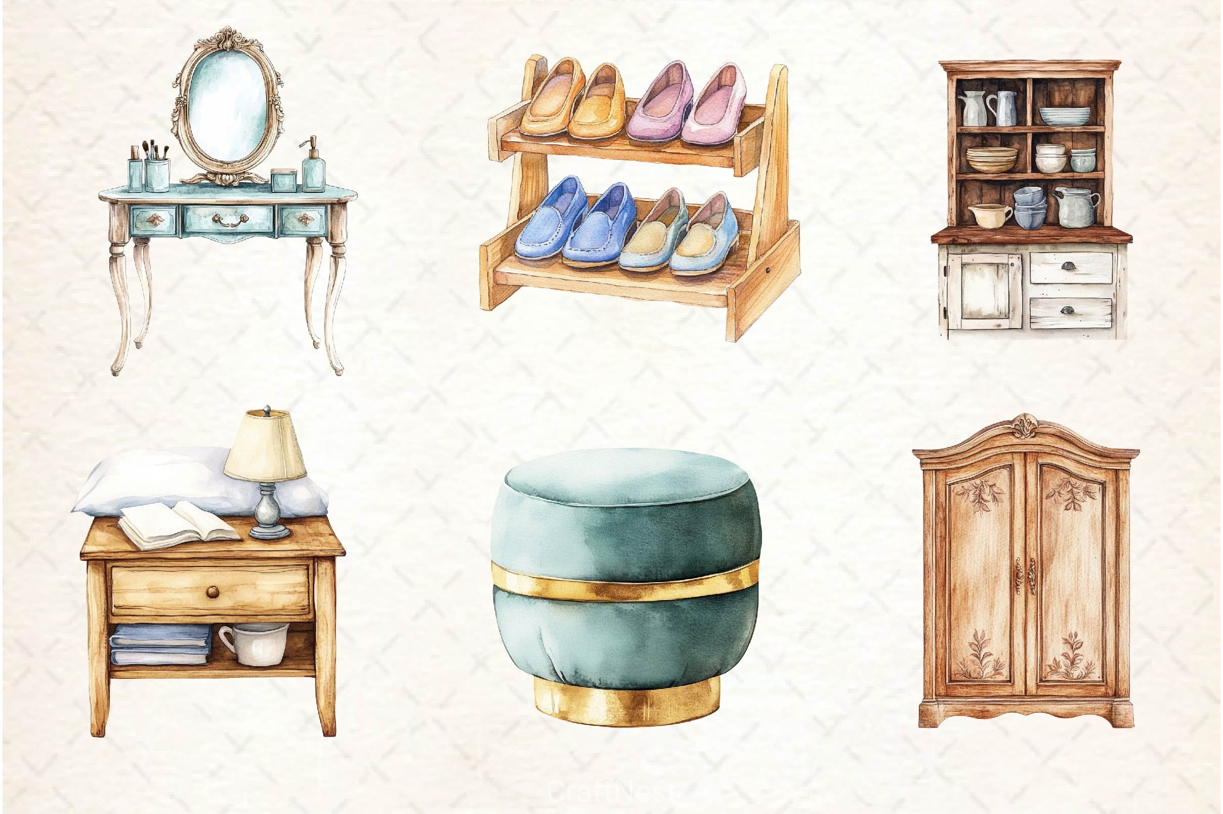 Home Furniture Clipart Bundle 2 - CraftNest - Digital Crafting and Art