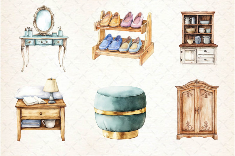 Home Furniture Clipart Bundle 2 - CraftNest - Digital Crafting and Art