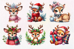 Christmas Cute Deer Clipart Bundle - CraftNest - Digital Crafting and Art