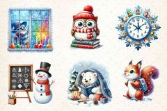 Cozy Winter Educational Clipart Bundle 2 - CraftNest - Digital Crafting and Art