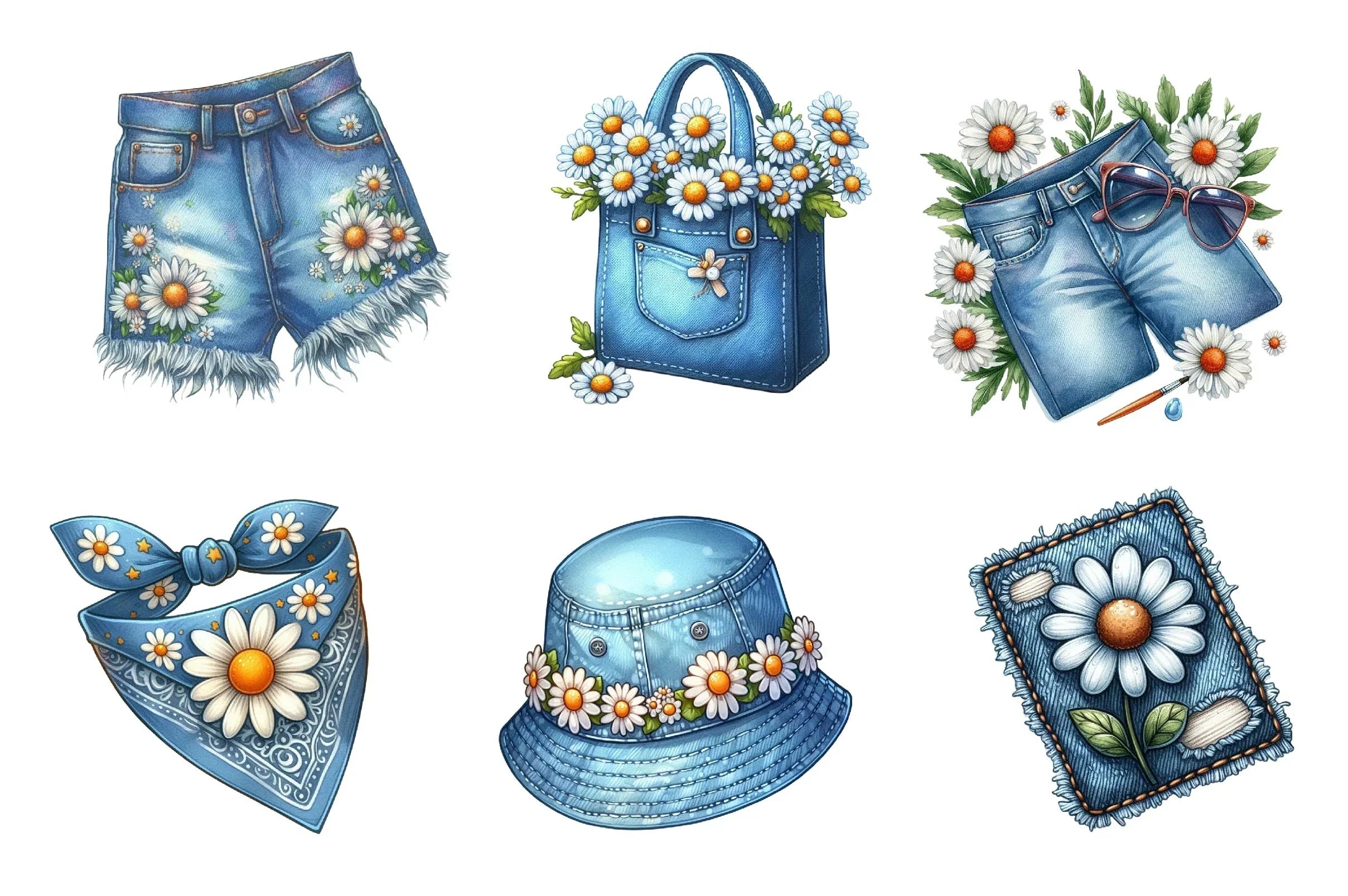 Summer Daisy Clipart Bundle - CraftNest - Digital Crafting and Art
