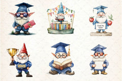 Graduation Gnome Clipart Bundle - CraftNest - Digital Crafting and Art