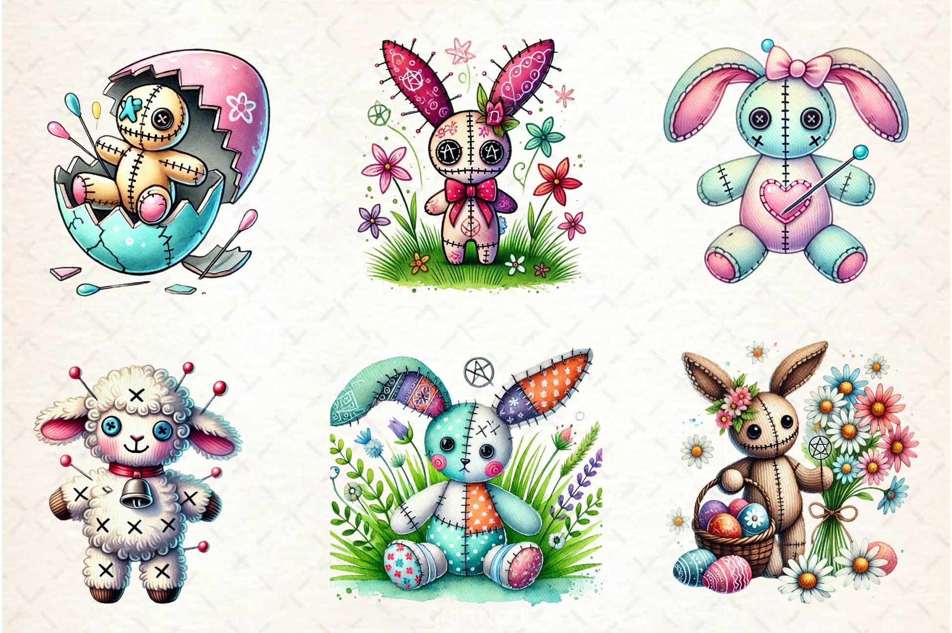 Cute Easter Voodoo Doll Clipart Bundle 2 - CraftNest - Digital Crafting and Art