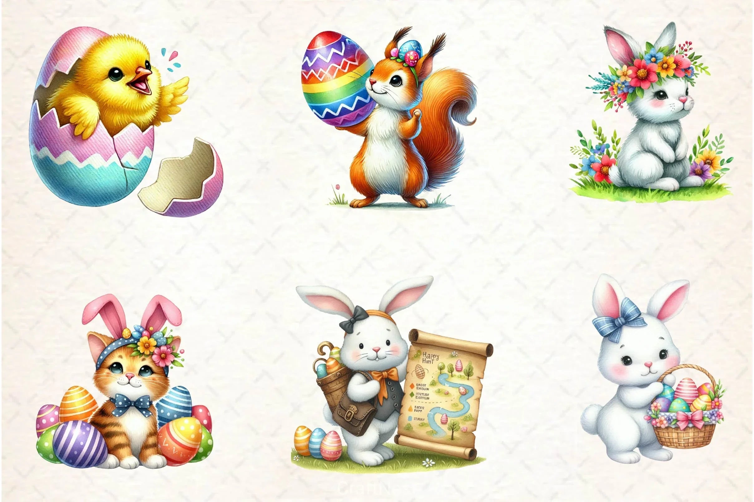 Easter Animals Clipart Bundle 2 - CraftNest - Digital Crafting and Art