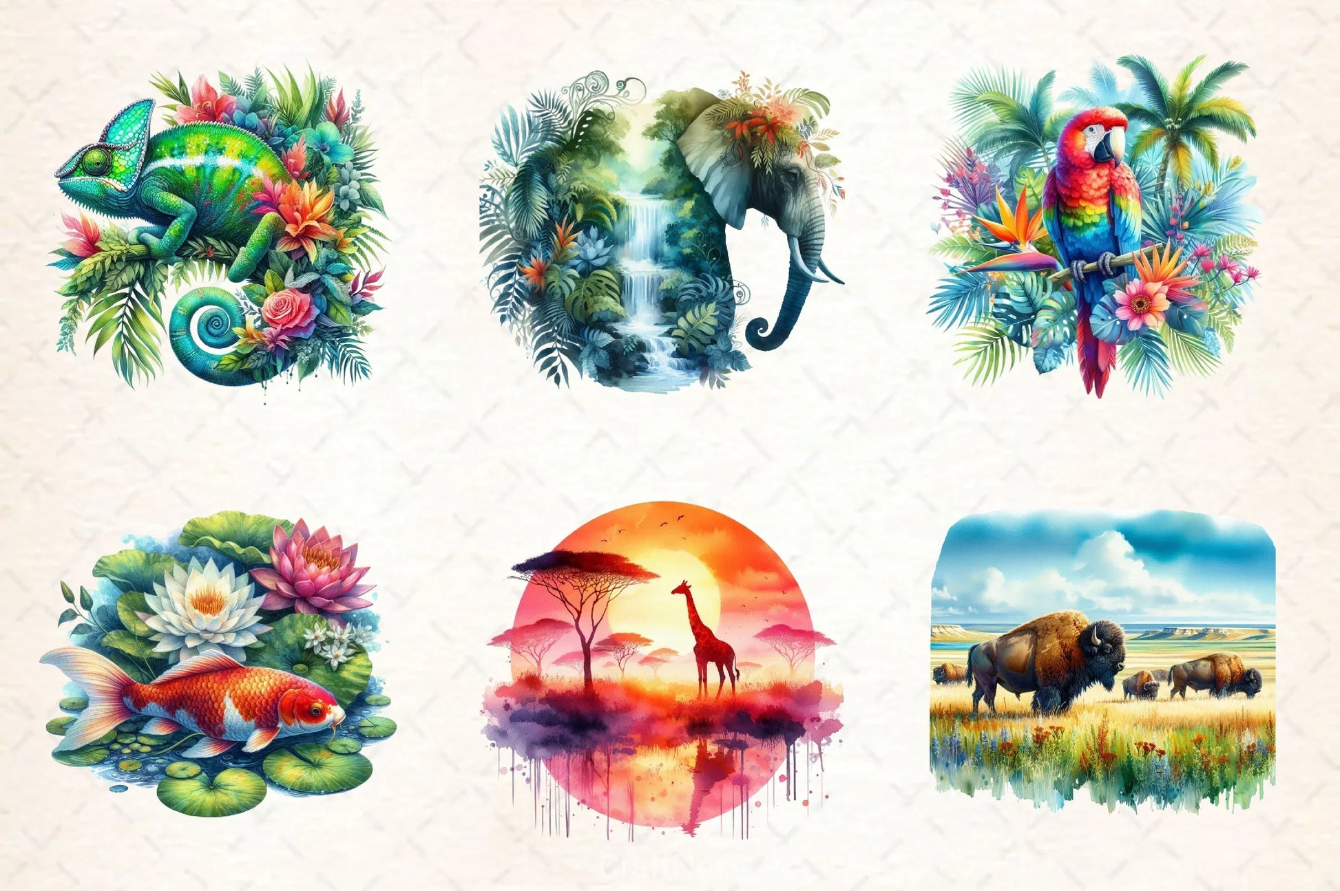 Double Exposure Animal Landscape Clipart Bundle - CraftNest - Digital Crafting and Art