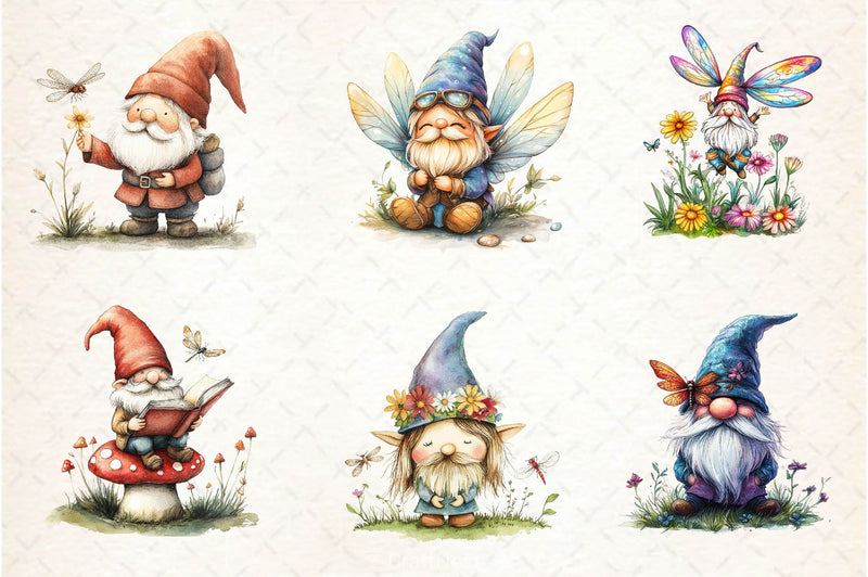 Dragonfly Gnome Clipart Bundle - CraftNest - Digital Crafting and Art