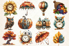 Steampunk Autumn Clipart Bundle 2 - CraftNest - Digital Crafting and Art