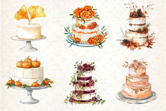 Autumn Wedding Cake Clipart Bundle - CraftNest - Digital Crafting and Art