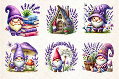 Lavender Purple Gnome Clipart Bundle 4 - CraftNest - Digital Crafting and Art