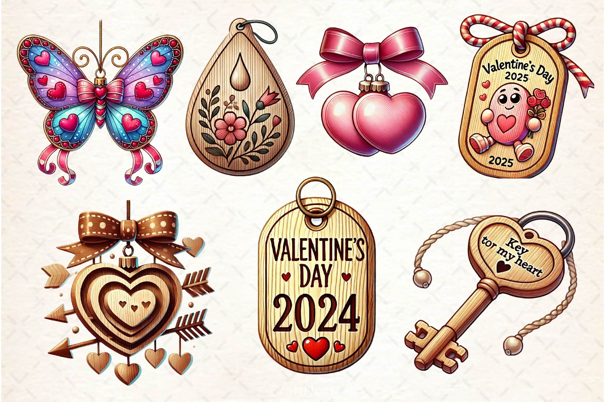 Ornament Valentine's Day Clipart Bundle - CraftNest - Digital Crafting and Art