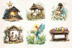 Easter Nativity Scene Clipart Bundle 2 - CraftNest - Digital Crafting and Art