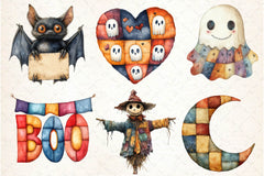 Patchwork Style Halloween Clipart Bundle - CraftNest - Digital Crafting and Art