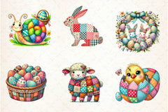Patchwork Easter Clipart Bundle 4 - CraftNest - Digital Crafting and Art