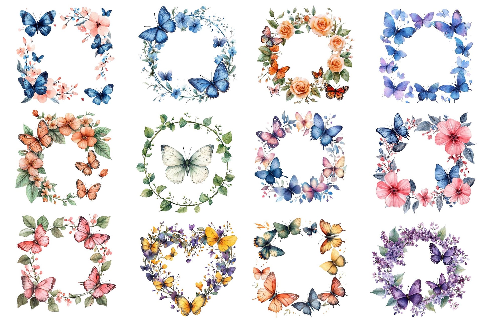 Spring Butterfly Border Clipart Bundle 2 - CraftNest - Digital Crafting and Art
