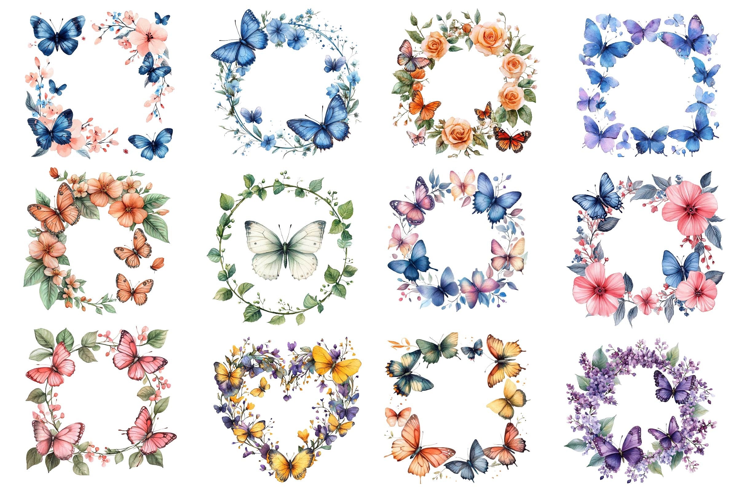 Spring Butterfly Border Clipart Bundle 2 - CraftNest - Digital Crafting and Art