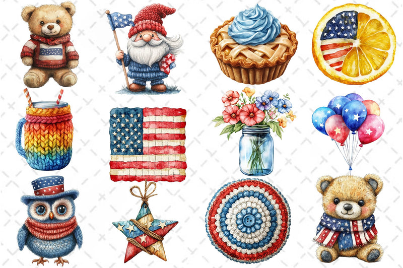 Crochet Independence Day Clipart Bundle - CraftNest - Digital Crafting and Art