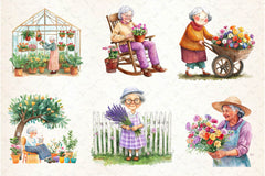 Gardening Grandma Clipart Bundle 3 - CraftNest - Digital Crafting and Art