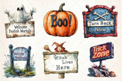 Halloween Spooky Signs Clipart Bundle - CraftNest - Digital Crafting and Art
