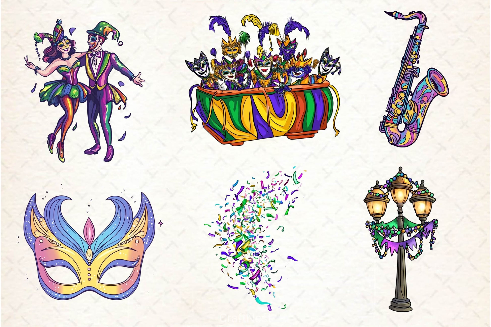 Mardi Gras Clipart Bundle 8 - CraftNest - Digital Crafting and Art