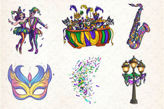 Mardi Gras Clipart Bundle 8 - CraftNest - Digital Crafting and Art
