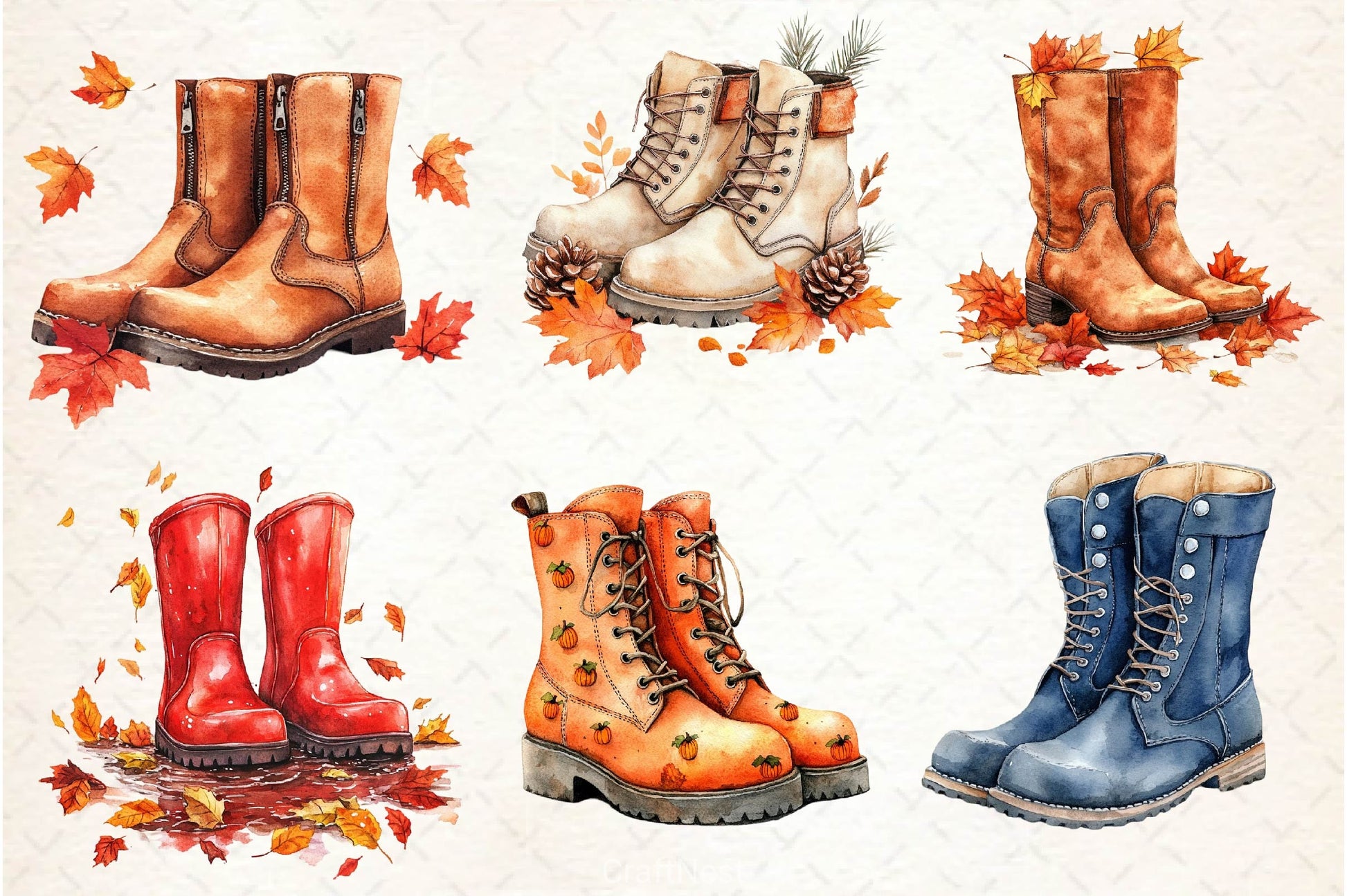 Autumn Boots Clipart Bundle 2 - CraftNest - Digital Crafting and Art