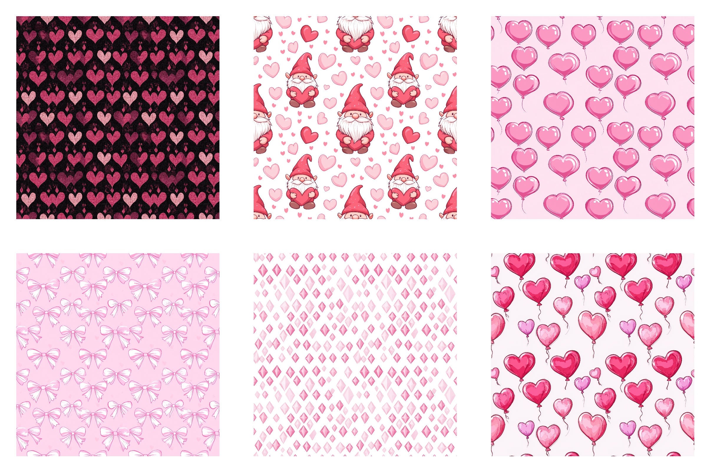 Valentine Gnome Digital Paper - CraftNest - Digital Crafting and Art