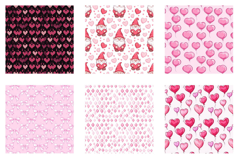 Valentine Gnome Digital Paper - CraftNest - Digital Crafting and Art