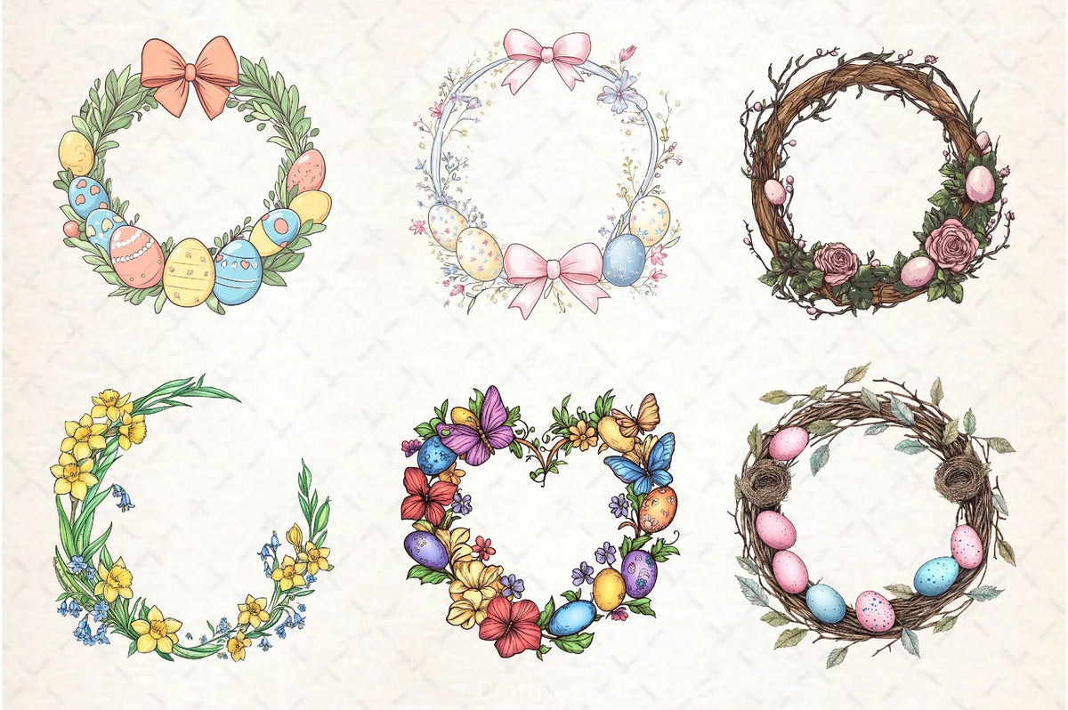 Spring Printable Frame Spring Frames Easter Clipart Bundle