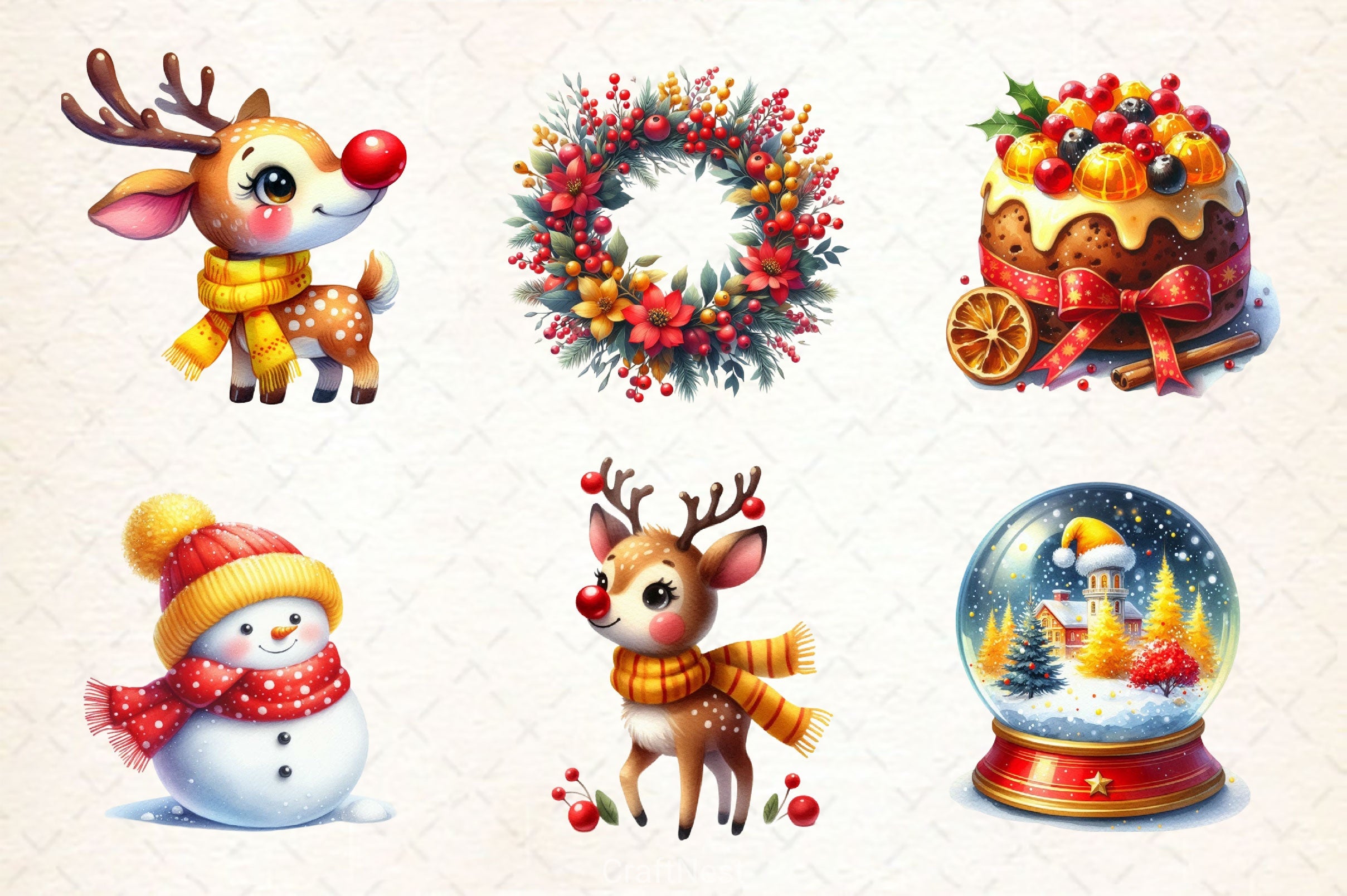 Yellow Christmas Clipart Bundle - CraftNest - Digital Crafting and Art