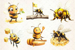 Vintage Bee Expressions Collection Clipart Bundle - CraftNest - Digital Crafting and Art