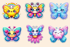 Kawaii Butterfly Stickers Sticker Clipart Bundle - CraftNest - Digital Crafting and Art