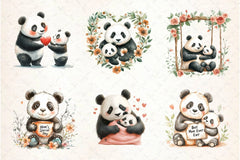 Mother's Day Panda Clipart Bundle - CraftNest - Digital Crafting and Art