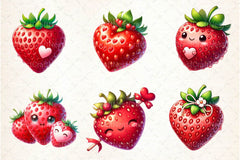 Valentine Strawberry Clipart Bundle 3 - CraftNest - Digital Crafting and Art