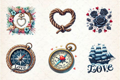 Navy Valentine Clipart Bundle - CraftNest - Digital Crafting and Art