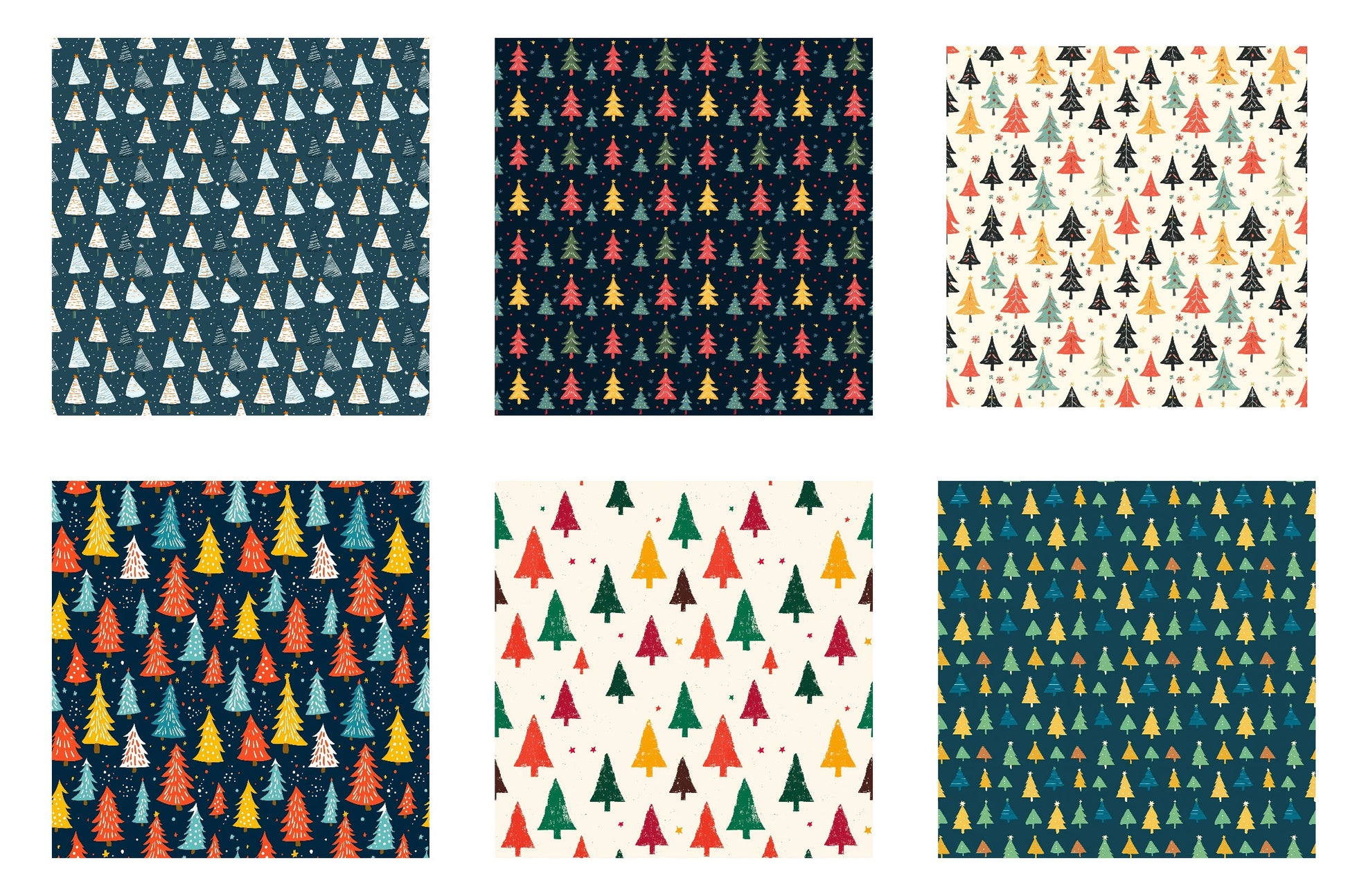 Christmas Tree Seamless Pattern Digital Paper - CraftNest - Digital Crafting and Art