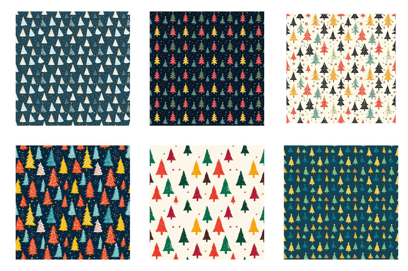 Christmas Tree Seamless Pattern Digital Paper - CraftNest - Digital Crafting and Art
