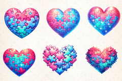Puzzle Heart Clipart Bundle - CraftNest - Digital Crafting and Art