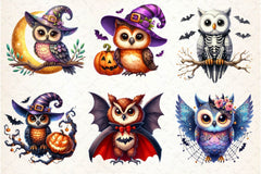 Halloween Owl Clipart Bundle 6 - CraftNest - Digital Crafting and Art