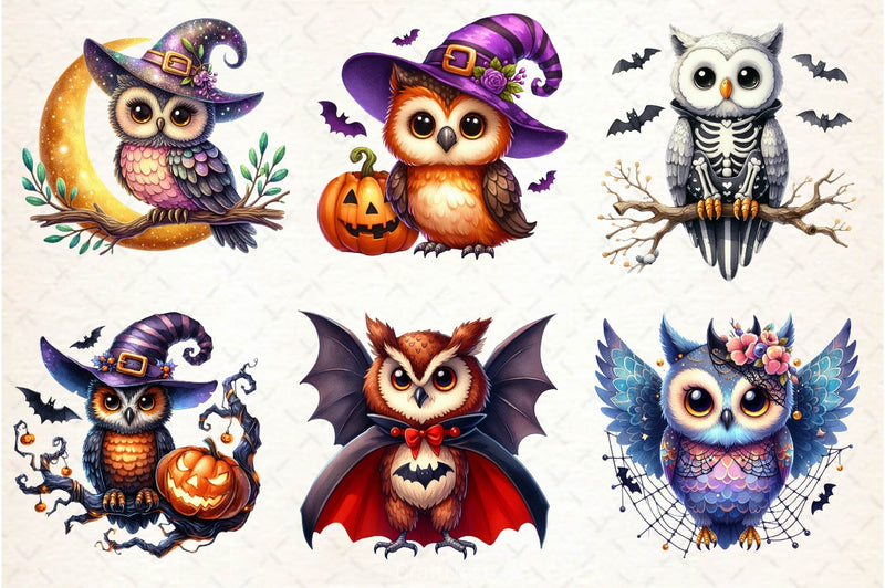 Halloween Owl Clipart Bundle 6 - CraftNest - Digital Crafting and Art
